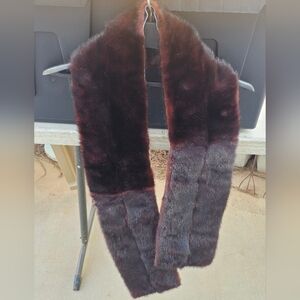 Elegant Burgundy Fur Scarf